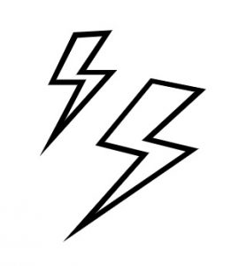 Cartoon lightning bolts
